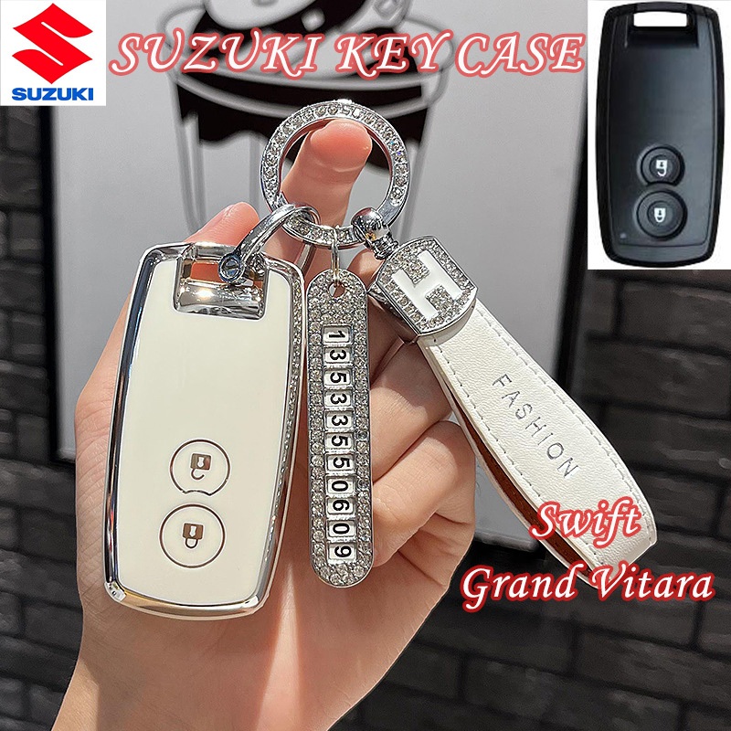 ฝาครอบกุญแจ Suzuki 2 ปุ ่ มสําหรับ Suzuki SWIFT/Grand Vitara พวงกุญแจโบว ์ รวมทุกอย ่ าง