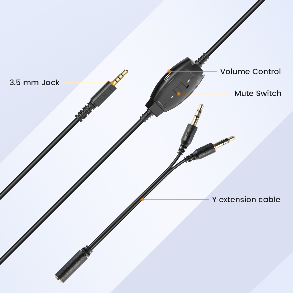 Eksa H15 ชุดหูฟังแบบมีสาย 3.5 มม. พร้อมไมโครโฟนสําหรับ PC Office On-Ear Mono หูฟังคอมพิวเตอร์
