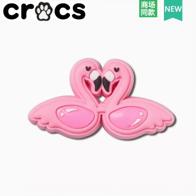 Crocs Hole รองเท้ารองเท้าดอกไม้ตกแต่งหัวเข็มขัด Carlo Chi การ์ตูนน่ารักตุ๊กตาหมี Flamingo ตกแต่ง Zhibixing