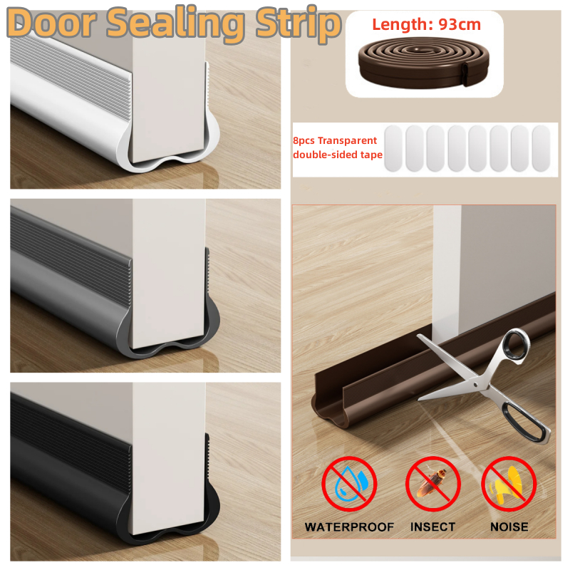 Pvc ยืดหยุ่นประตูด้านล่างแถบปิดผนึก 93 ซม.กันน้ําซีล Strip Drught กันฝุ่น Soundproof Excluder Stopper ประตูด้านล่าง Guard Double Protector Doorstop