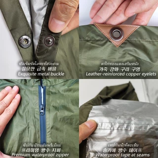 เสื้อฝนน้ำหนักเบา 3-in-1 เสื้อปอนโชแบบพกพา อุปกรณ์กันฝนเดินป่ากลางแจ้ง เสื้อกันฝนแบบขยายกันน้ำสำหรับการเดินป่า ตกปลา และตั้งแคมป์