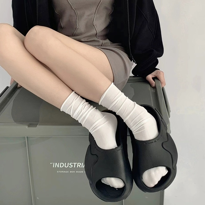 ถุงเท้าฤดูร้อนเด็ก Boneless สีดำ,ถุงเท้าผ้าฝ้ายขนาดกลาง,ถุงเท้าฤดูร้อน Tulle สีขาว