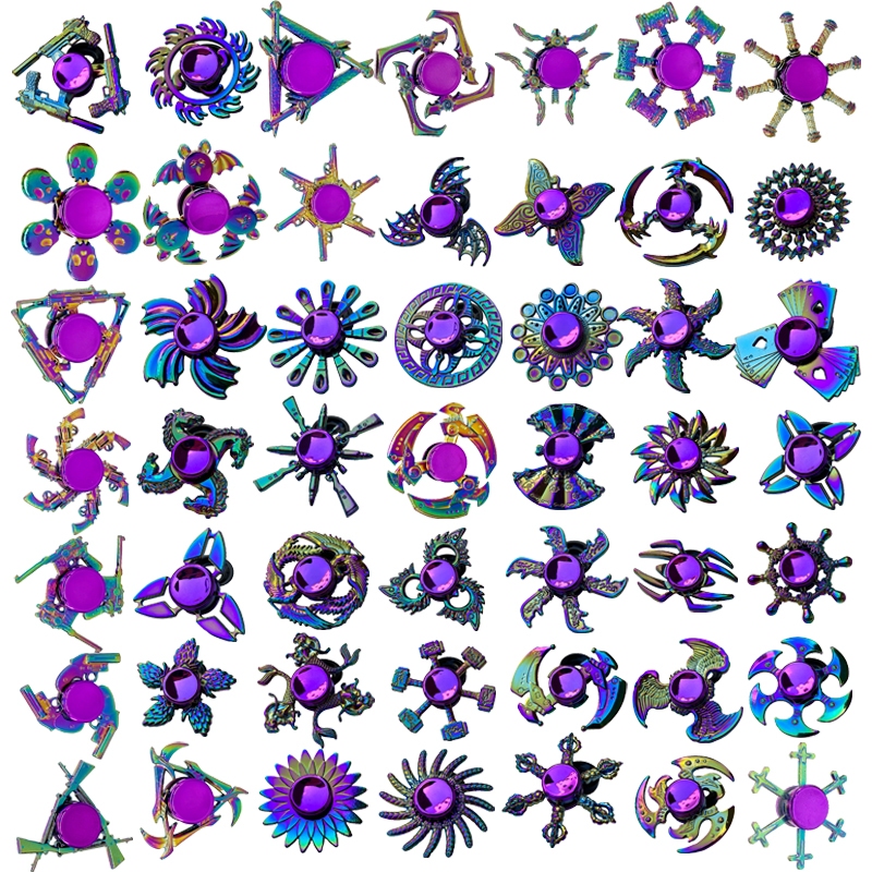 50 สไตล์ที่มีสีสัน Fidget Spinner สังกะสีอัลลอยด์ Decompression ของเล่น Finger Spinner โลหะ spinning top สําหรับเด็ก/ผู้ใหญ่ของเล่นโลหะ Spinner Gyro