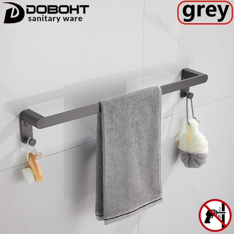Doboht ราวแขวนผ้าขนหนู อะลูมิเนียมอัลลอย สีเทา 60 ซม. สําหรับห้องน้ํา1001124-10 กก