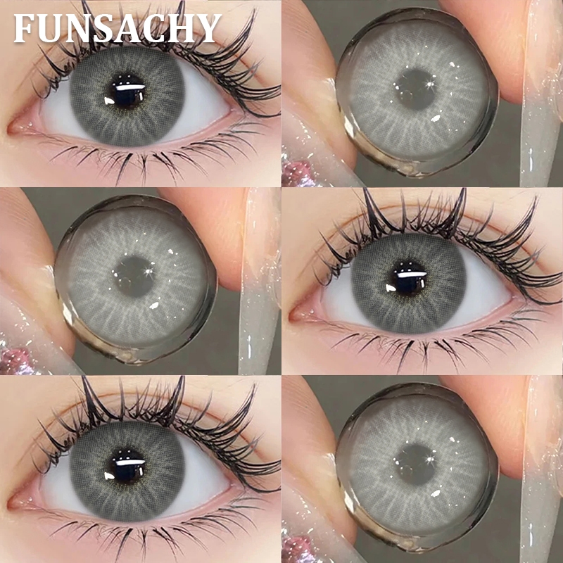 Funsachy คอนแทคเลนส์ สีเทา คอนแทคเลนส์ไร้วงแหวน Medusa gray ลายไอริส คอนแทคเลน ส่งไวจากไทย