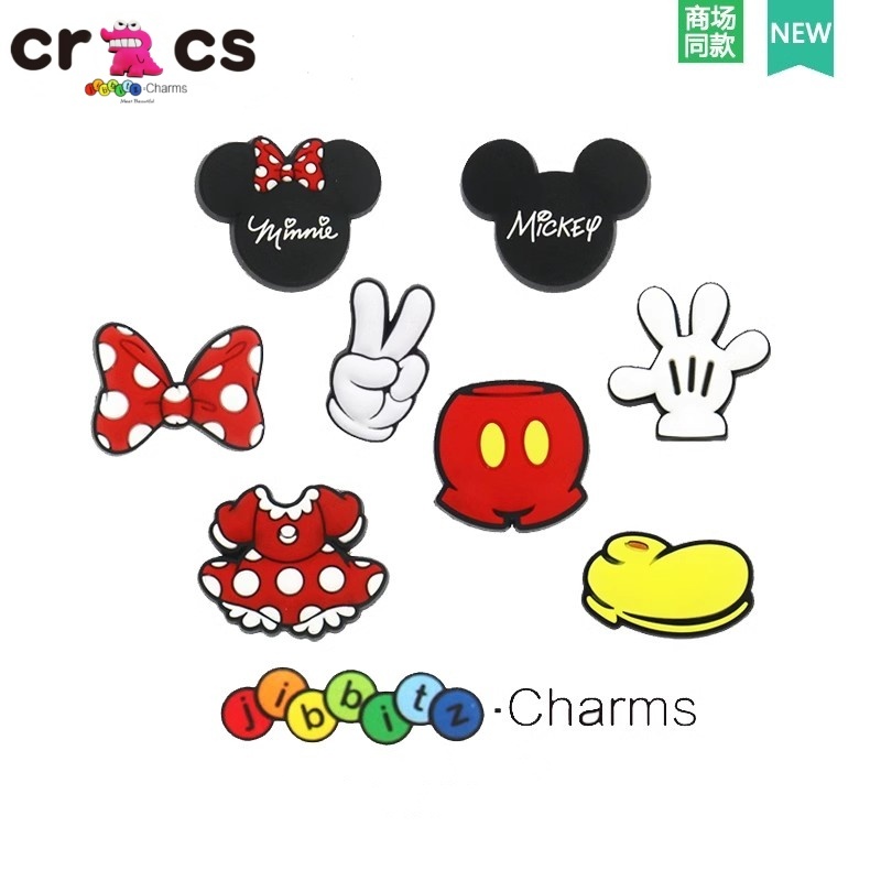Jibbitz crocs Shoe Accessories Disney Series ลายการ์ตูนน่ารัก DIY Minnie/Mickey