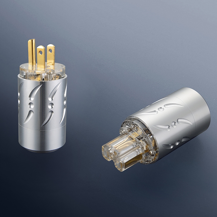 Hifi Audio ทองแดงบริสุทธิ์/ทองแดงบริสุทธิ์ชุบทอง/ทองแดงบริสุทธิ์เงิน Viborg power Connector IEC หญิงปลั๊ก Hi-end US สายไฟปลั๊กอะแดปเตอร์ VM512 VF512/VM512G VF512S