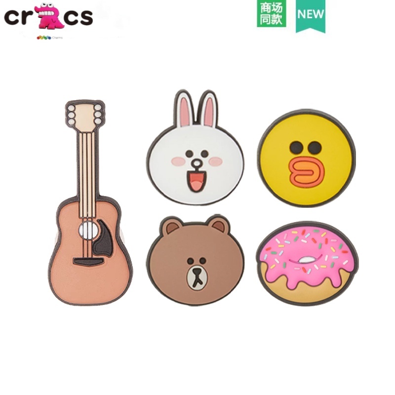 Jibbitz crocs การ์ตูนน่ารักอาหารสัตว์โดนัทรองเท้าหัวเข็มขัด DIY รองเท้าตกแต่งหัวเข็มขัดอุปกรณ์เสริม