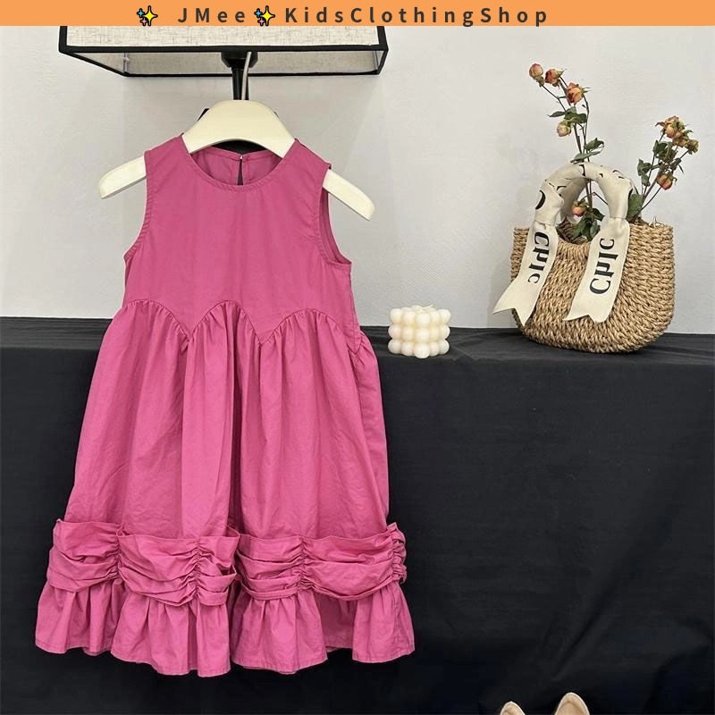 [สปอต] 3-14 ปี ชุดเด็กผู้หญิงชุดแฟชั่นฤดูร้อนสำหรับเด็ก 2024 เด็กสไตล์แฟชั่นเด็กใหม่และกระโปรงเด็กขนาดใหญ่