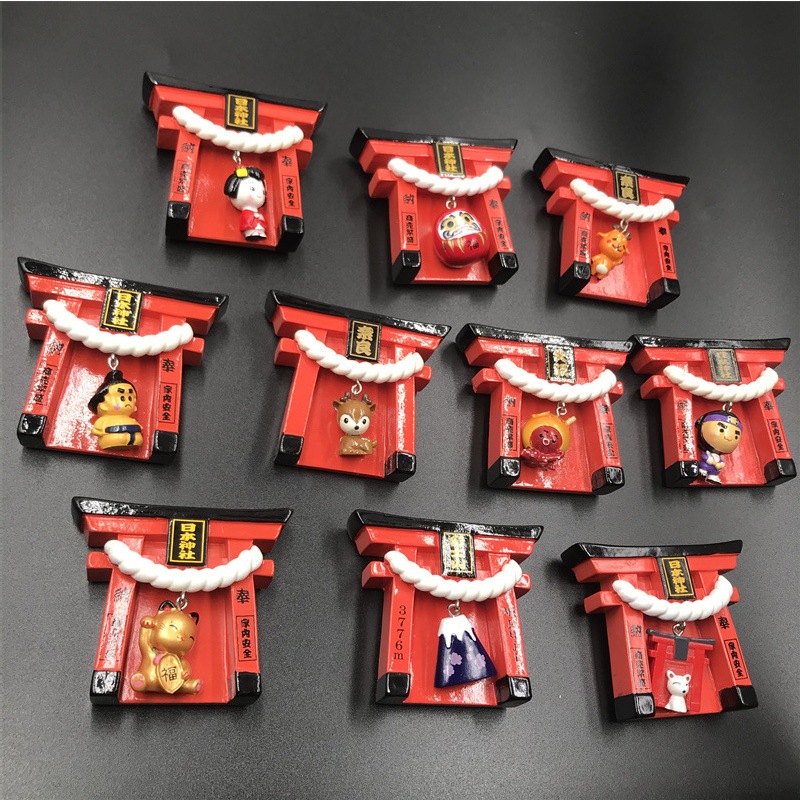 ใหม่ Handmade ทาสีญี่ปุ่น Fuji Mountain Sumo Dance 3D แม่เหล็กติดตู้เย็นของที่ระลึกการท่องเที่ยวตู้เย็นสติกเกอร์แม่เหล็กของขวัญ