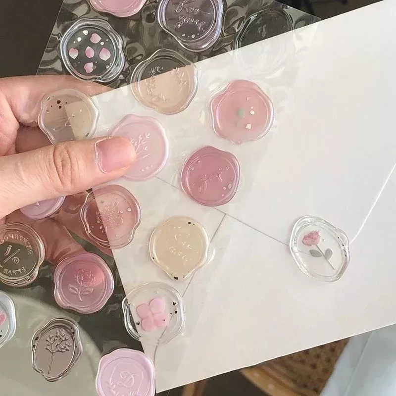 18ชิ้น/เซ็ต น่ารัก ขี้ผึ้งซีลแสตมป์สติกเกอร์วารสารวางแผนซองจดหมายตกแต่งทําเองสมุดทํามือของขวัญปีใหม่ห่อการ์ดอวยพรโปสการ์ดปิดผนึกสติกเกอร์ของขวัญแท็ก