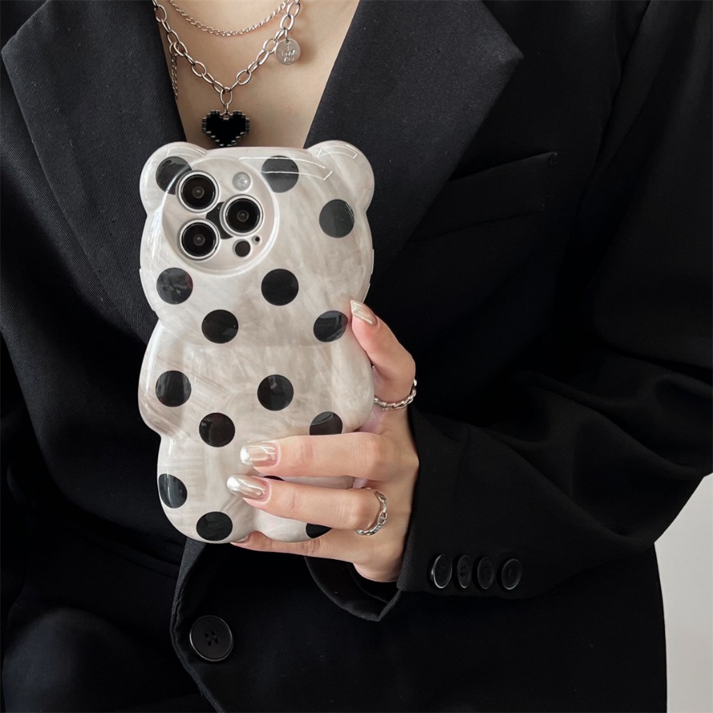 เคส Iphone สําหรับ 15 Pro Max 14 Pro Max 13 Pro Max 11 12 Pro Max 15Plus XS Max TPU IMD สติ๊กเกอร์น้ําหมี