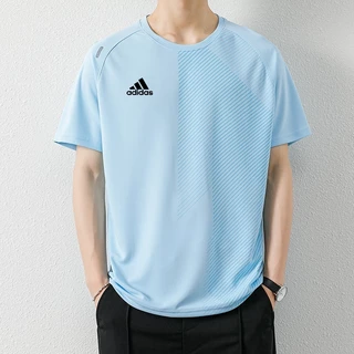 【ต้นฉบับ】เสื้อยืดแขนสั้นผู้ชาย, เสื้อยืดผ้าไหมน้ําแข็ง, ยืด, แห้งเร็ว, เสื้อยืดลําลอง