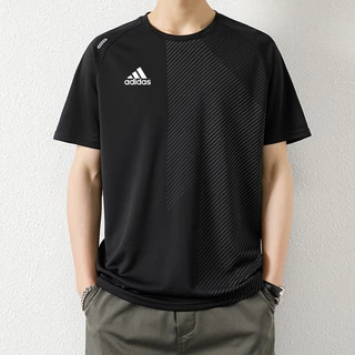 【ต้นฉบับ】เสื้อยืดแขนสั้นผู้ชาย, เสื้อยืดผ้าไหมน้ําแข็ง, ยืด, แห้งเร็ว, เสื้อยืดลําลอง