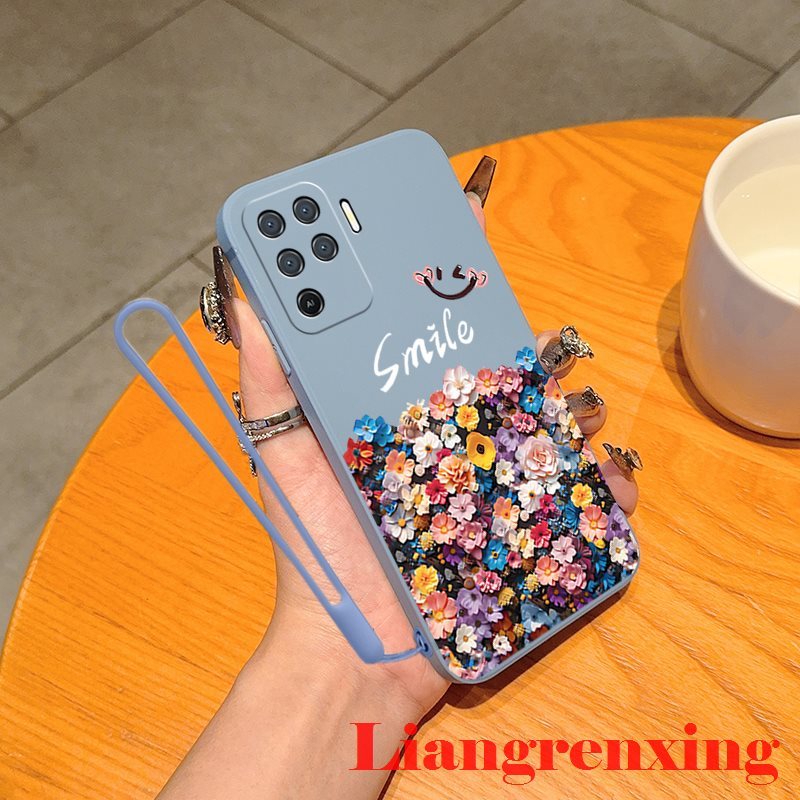 ปลอก OPPO A94 4G OPPO reno 5F Reno5 F reno 5 lite เคสโทรศัพท์ Softcase ซิลิโคนเหลว Protector Smooth กันกระแทกฝาครอบกันชนดีไซน์ใหม่การ์ตูนยิ้ม YTXSH01