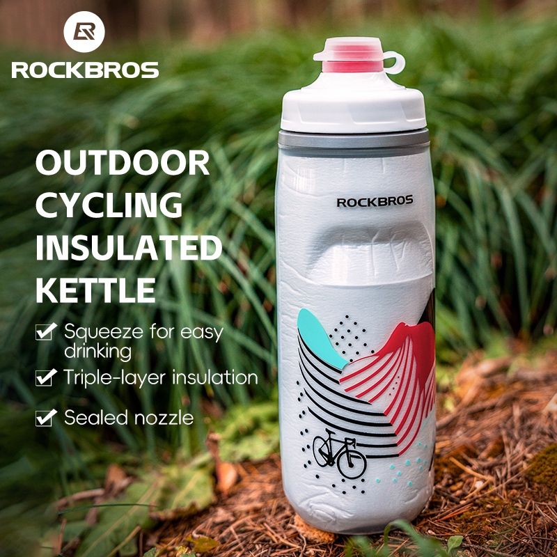 [Fulfilled by Shopee]ROCKBROS ขวดน้ํา มีฉนวนกันความร้อน เก็บความเย็น สําหรับขี่จักรยาน Mtb1111