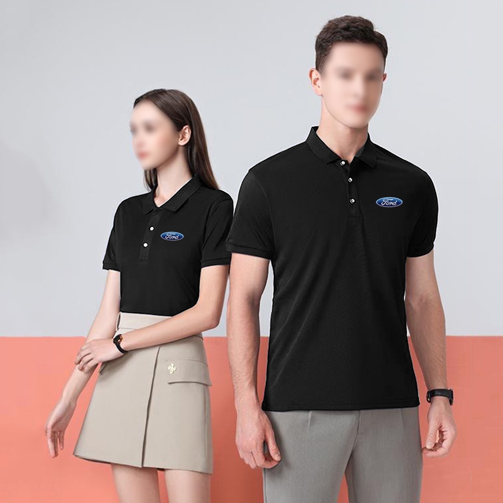 เหมาะสําหรับ Ford Design Breathable Polo Collar เสื้อยืดเสื้อผ้าทํางานสําหรับ Ford Car Shop