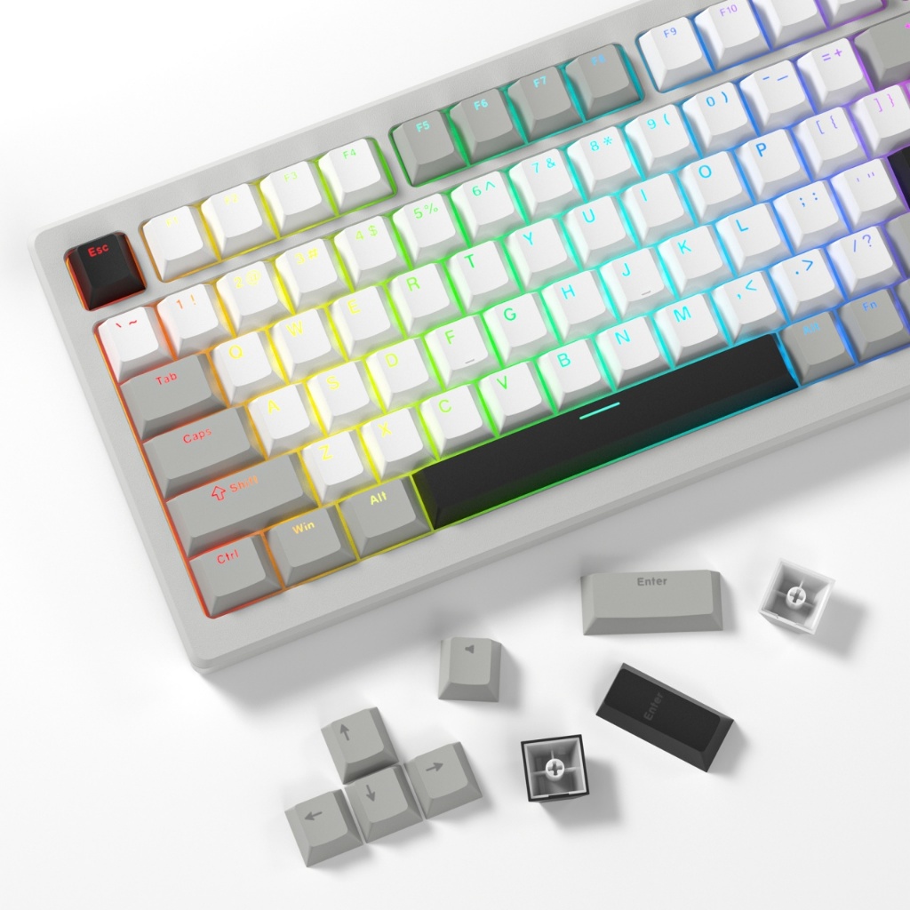 Voier 140 คีย์ Shine ผ่าน Top-พิมพ์ Keycaps Double Shot PBT Custom Key Caps ชุดสําหรับ Cherry Gateron MX Switches คีย์บอร์ดเกมกล