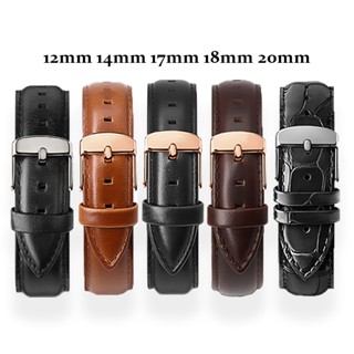 สายนาฬิกาข้อมือ สายหนังวัวแท้ แบบสากล สําหรับ DW 12 มม. 14 ม…