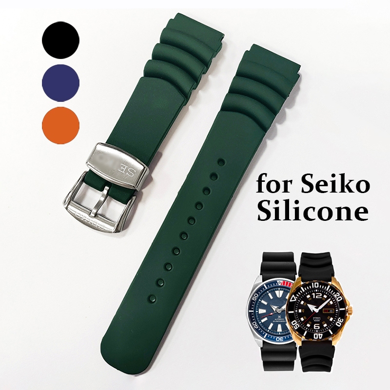 สายนาฬิกาข้อมือซิลิโคน 20 มม. 22 มม. กันน้ํา สําหรับ Seiko Prospex SKX007 SKX009 SPR009