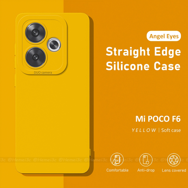 สําหรับ Xiaomi Poco F6 Pro Casing Square Side Soft TPU เคสโทรศัพท ์