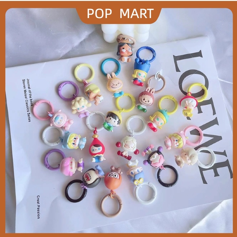Pop MART DIY ท่านั่งสุดคลาสสิคน่ารัก โทรศัพท์มือถือตกแต่งจี้พวงกุญแจกระเป๋าอินเทรนด์จี้รอบของขวัญ