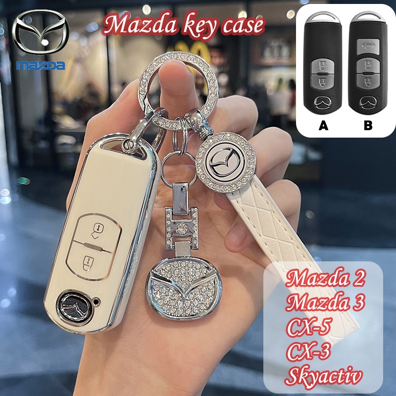 Mazdaเคสกุญแจรถ Mazda2/Mazda3/cx-5/cx-3/skyactiv พวงกุญแจรถยนต์ ปลอกกุญแจรถ