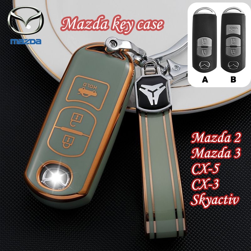 เคสกุญแจ mazda mazda มสําหรับ mazda 2/mazda 3/cx-3/cx-5/skyactiv พวงกุญแจฝาครอบกุญแจ