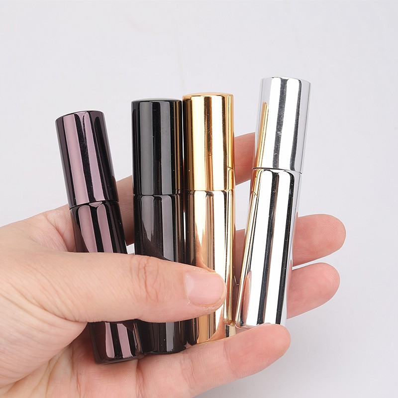 10ml แบบพกพา UV แก ้ วขวดน ้ ําหอมรีฟิลอลูมิเนียม Atomizer สเปรย ์ ขวดเดินทาง