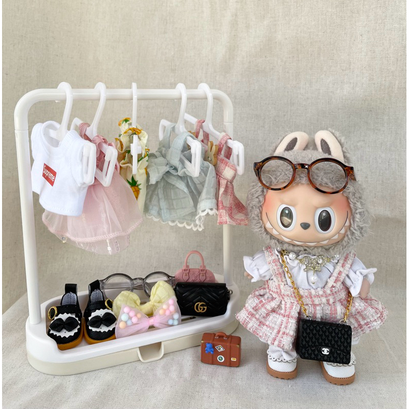 พร้อมส่ง Labubu ลาบูบู ชุดลาบูบู ชุดลาบูบู ชุดผ้าฝ้าย 15cm. ชุดมาการอง (เฉพาะเสื้อผ้า ไม่รวมตุ๊กตา)