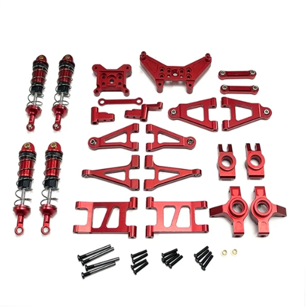 สําหรับ MJX Hyper go 1/14 14301 14302 รีโมทคอนโทรลรถอุปกรณ์เสริมโลหะ Swing Arm พวงมาลัยถ้วยอัพเกรดชุดอ่าน Hubs พวงมาลัยบล็อกเชื่อมต่อ Rod Shock Tower