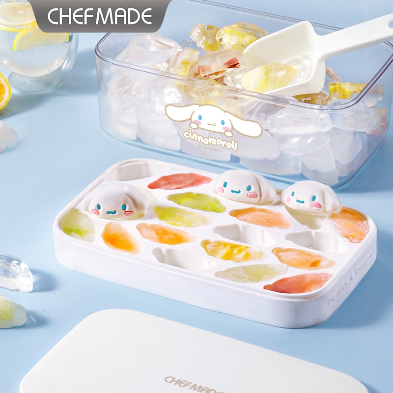 CHEFMADE Cinnamoroll 4PCS Ice Cube ถาดชุดอาหารเกรดซิลิโคนกล ่ องเก ็ บน ้ ําแข ็ ง Ice Jelly เค ้ กช ็ อกโกแลต Onigiri แม ่ พิมพ ์ การ ์ ตูนคอนเทนเนอร ์ CL5042