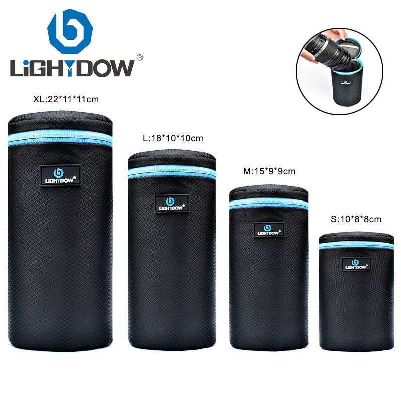 Lightdow กระเป๋าใส่เลนส์กระเป๋ากันฝุ่นกันน้ําและกันกระแทกสําหรับเลนส์กล้อง DSLR