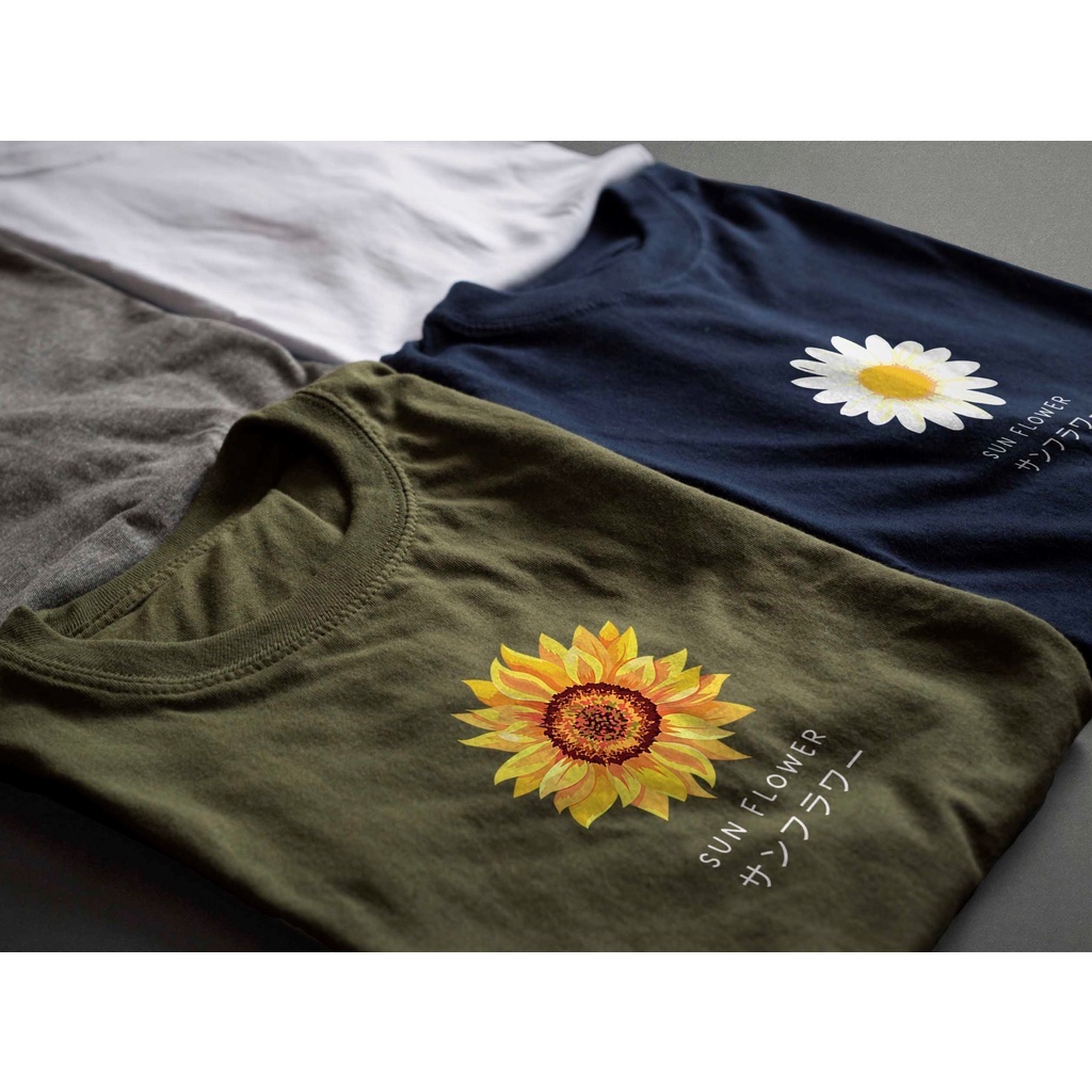 เสื้อยืดญี่ปุ่นดอกทานตะวัน Aesthetic Minimalist Tee My Only Shoppe