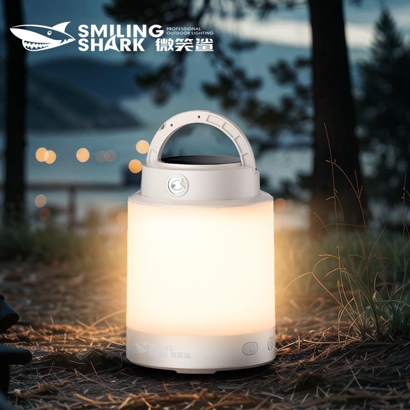 SmilingShark LY8257 ไฟแคมป์ปิ้ง แสงอาทิตย์ โคมไฟตั้งแคมป์ แสงสีขาวนวล ด้วย 7 RGB ไฟหลากสีสัน แยกส่วนได้ Typec-C ชาร์จใหม่ได้ กันน้ำสำหรับการตั้งแคมป์กลางแจ้ง ภาพถ่าย INS