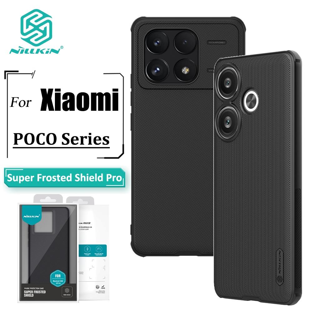 Nillkin Frosted Shield Pro สําหรับ Poco X7 Pro F6 Pro X6 Pro F5 Pro F6 กรณีป้องกันลายนิ้วมือกันกระแทกปกหลัง