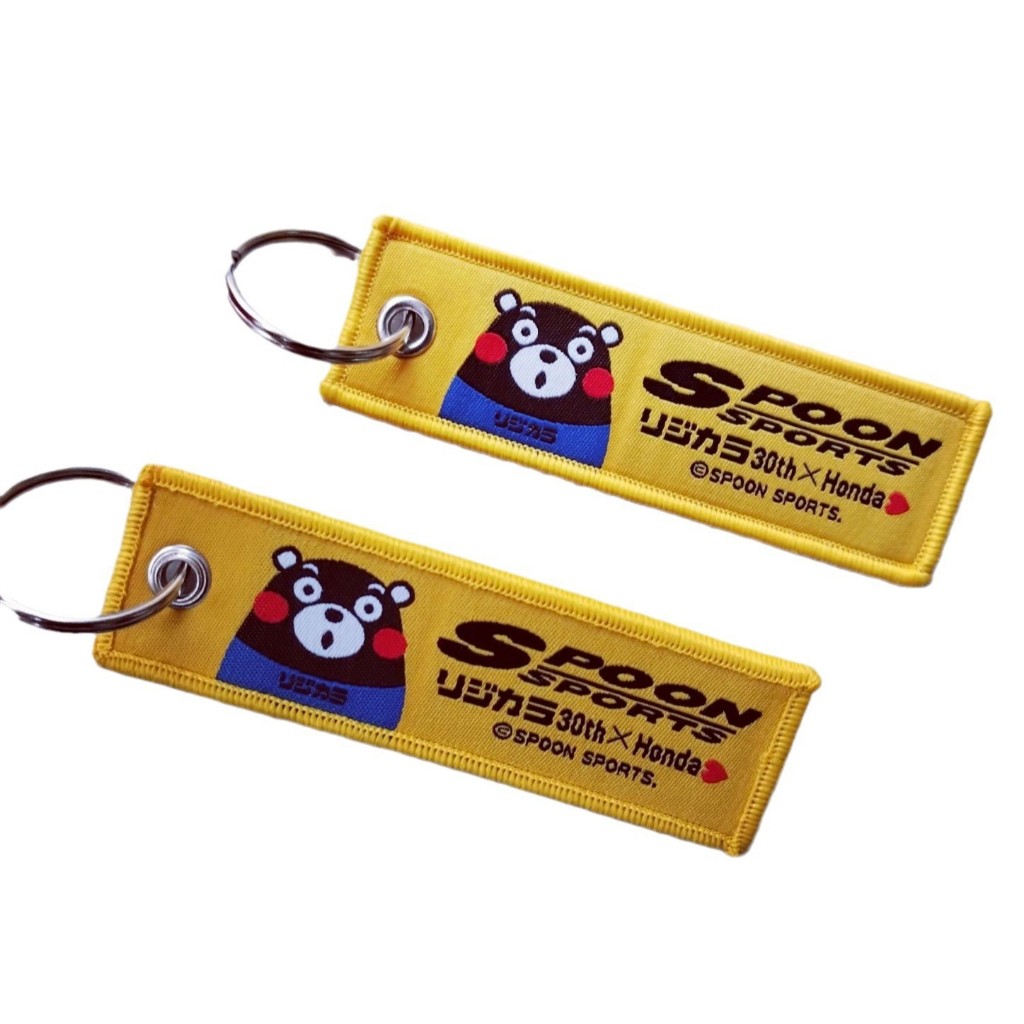 1pc Kumamon Bear SPOON ป้ายกีฬาพวงกุญแจเย็บปักถักร้อยรถจักรยานยนต์ JDM Racing Car Keyring ราคา ถูกที่สุด ดีลบีเคเค แกลเลอรีภาพที่ 3