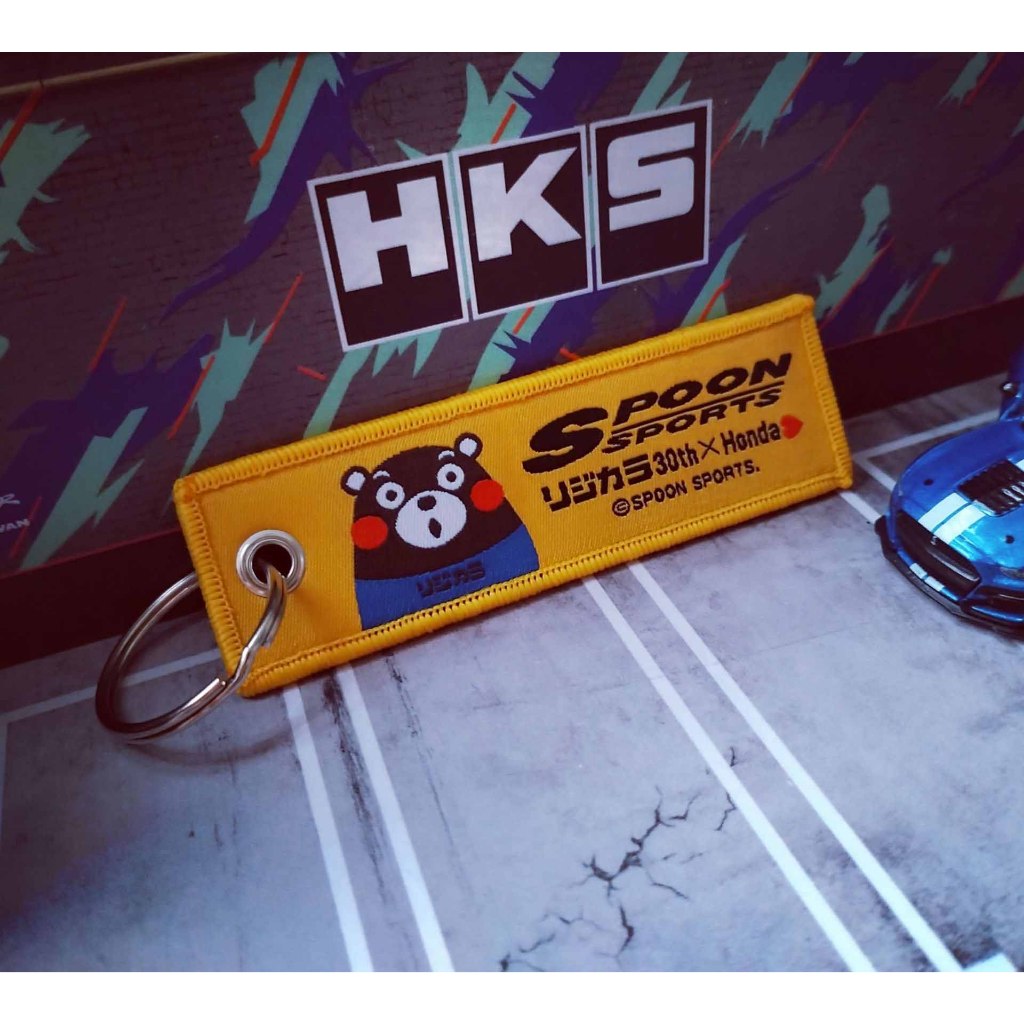 1pc Kumamon Bear SPOON ป้ายกีฬาพวงกุญแจเย็บปักถักร้อยรถจักรยานยนต์ JDM Racing Car Keyring ราคา ถูกที่สุด ดีลบีเคเค แกลเลอรีภาพที่ 4