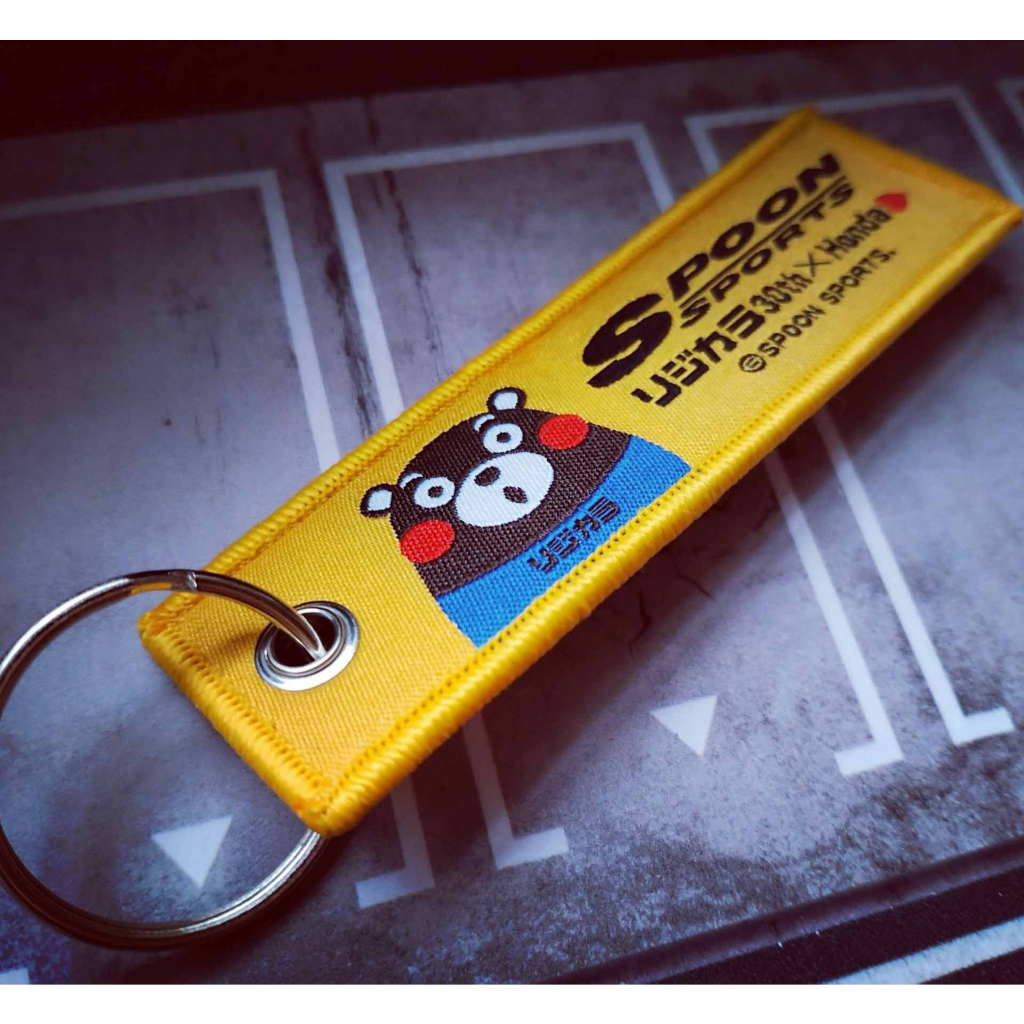 1pc Kumamon Bear SPOON ป้ายกีฬาพวงกุญแจเย็บปักถักร้อยรถจักรยานยนต์ JDM Racing Car Keyring ราคา ถูกที่สุด ดีลบีเคเค แกลเลอรีภาพที่ 2