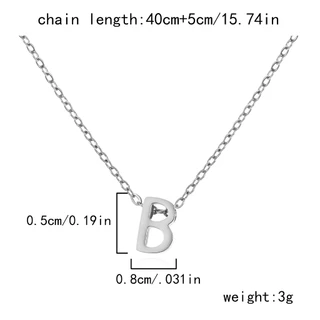 แฟชั ่ นสแตนเลส 26 ตัวอักษรตัวอักษรจี ้ สร ้ อยคอผู ้ หญิงทองเงินชุบ Chain วันเกิดของขวัญขายส ่ ง