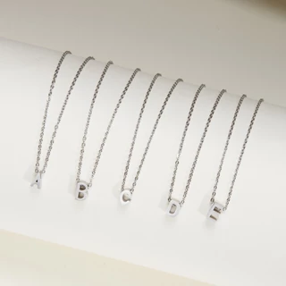 แฟชั ่ นสแตนเลส 26 ตัวอักษรตัวอักษรจี ้ สร ้ อยคอผู ้ หญิงทองเงินชุบ Chain วันเกิดของขวัญขายส ่ ง