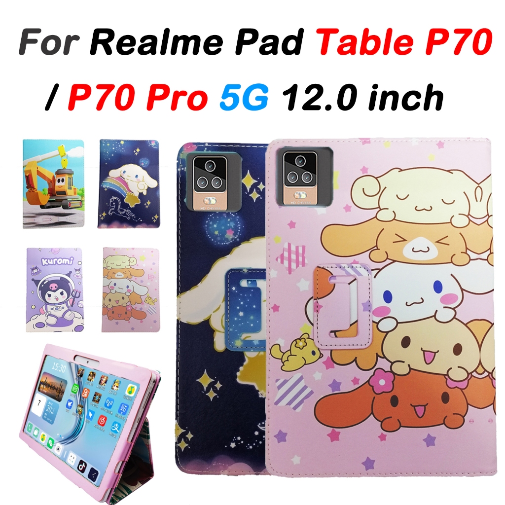 สําหรับrealme Pad P70 แท็บเล็ต 12 นิ้วน่ารักการ์ตูนPUหนังRealmeแท็บเล็ตPro P70 12.0 นิ้ว5Gแท็บเล็ต 10.1 นิ้วคุณภาพสูงกรณีพลิก