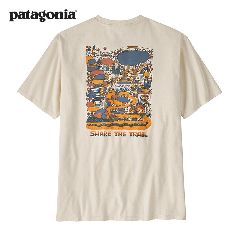 เสื้อยืดผ้าฝ้ายแท้ผ้าเป็นมิตรกับสิ่งแวดล้อมสําหรับผู้ชายและผู้หญิง Commonrail Pocket 37772 Patagonia