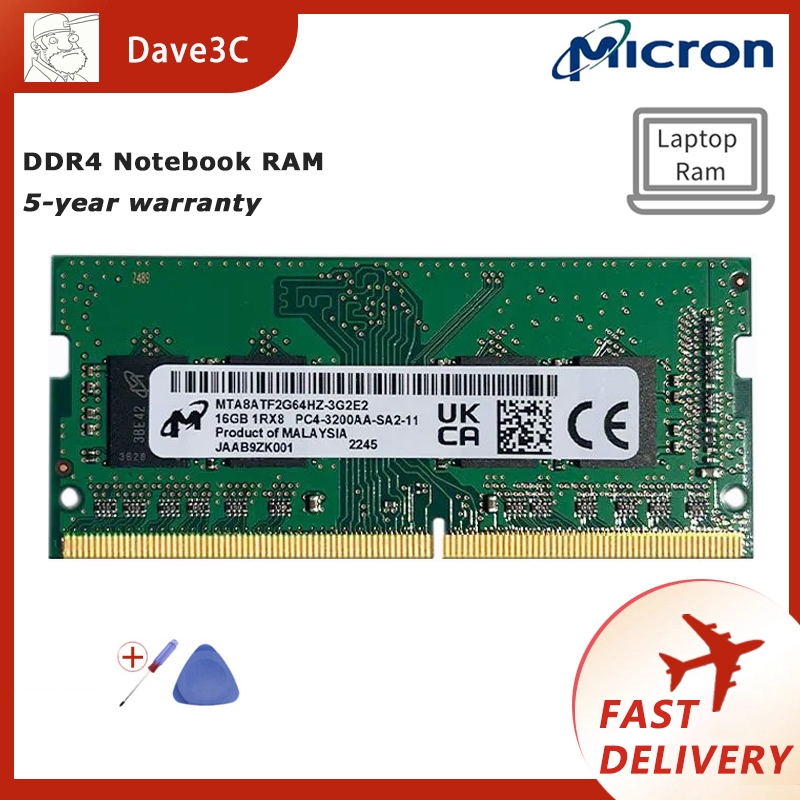 Micron ddr4 โน๊ตบุ๊ค RAM 4gb 8gb 16gb 3200 2666 2400 2133mhz Notebook RAM หน่วยความจําแล็ปท็อป