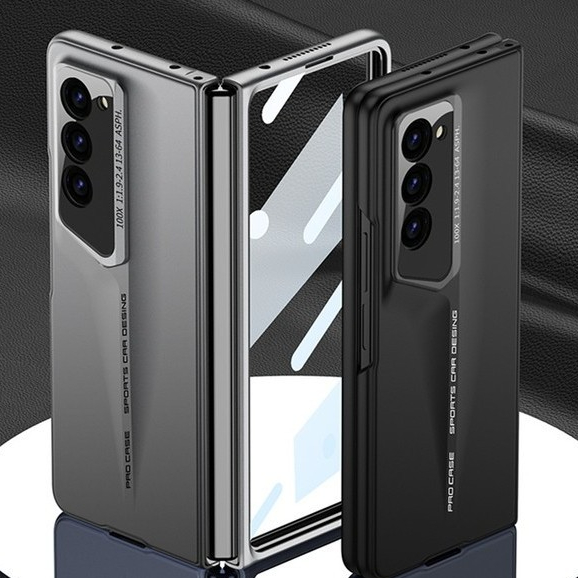 เคสกันชนหรูหราสําหรับ Samsung Galaxy Z Fold 5 ทนทาน Hard PC Classic Z Fold4 Fold Z 4 Premium เคสโทรศัพท ์