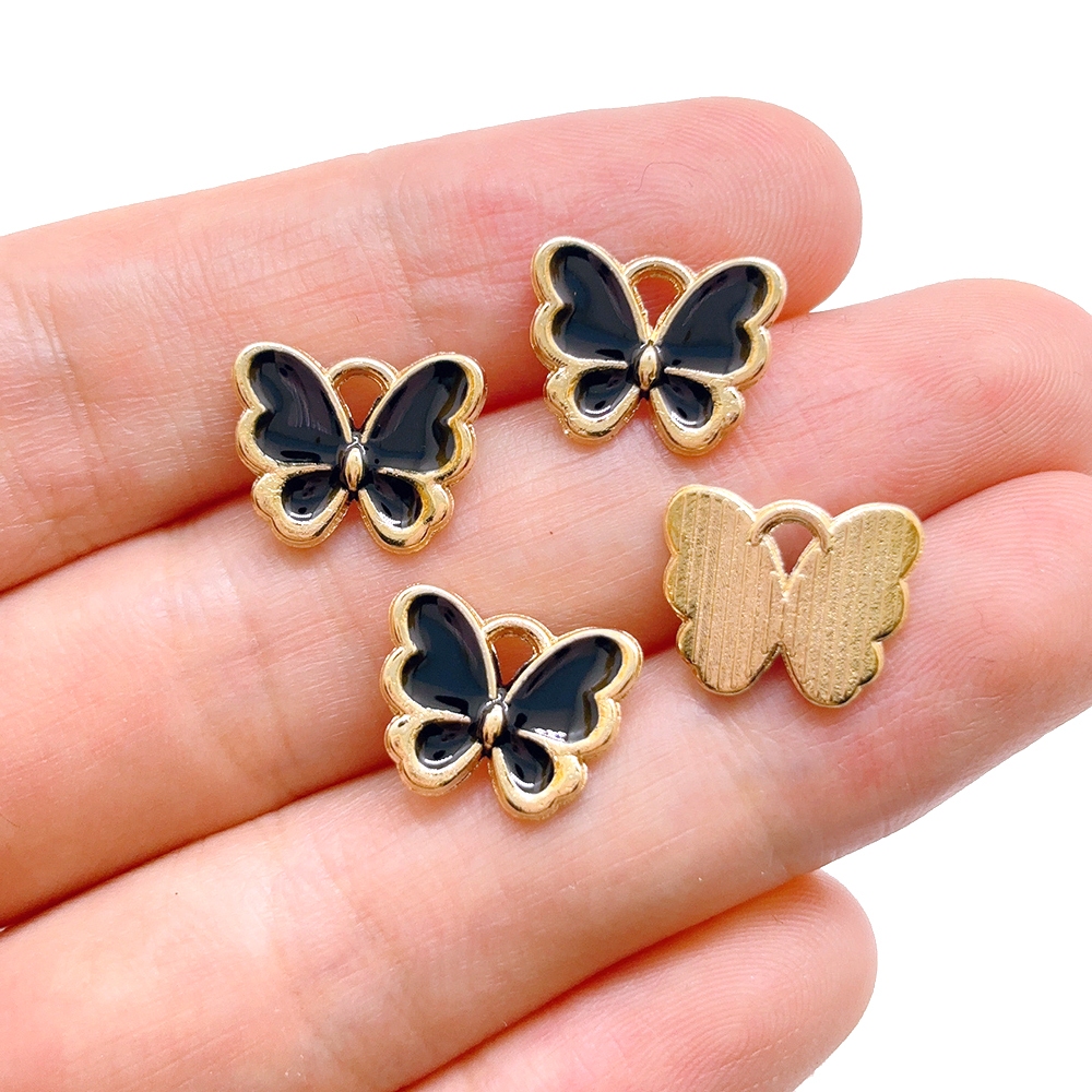4 ชิ ้ นโลหะผสมผีเสื ้ อ Charm การ ์ ตูนจี ้ เครื ่ องประดับอุปกรณ ์ เสริมสําหรับทํา ราคา ถูกที่สุด ดีลบีเคเค แกลเลอรีภาพที่ 3