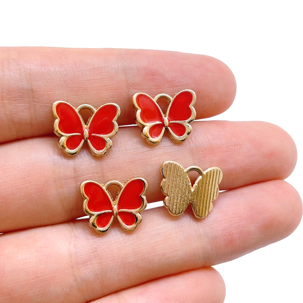 4 ชิ ้ นโลหะผสมผีเสื ้ อ Charm การ ์ ตูนจี ้ เครื ่ องประดับอุปกรณ ์ เสริมสําหรับทํา ราคา ถูกที่สุด ดีลบีเคเค แกลเลอรีภาพที่ 4