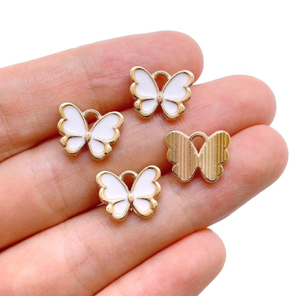 4 ชิ ้ นโลหะผสมผีเสื ้ อ Charm การ ์ ตูนจี ้ เครื ่ องประดับอุปกรณ ์ เสริมสําหรับทํา ราคา ถูกที่สุด ดีลบีเคเค แกลเลอรีภาพที่ 5