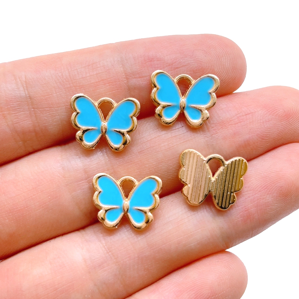 4 ชิ ้ นโลหะผสมผีเสื ้ อ Charm การ ์ ตูนจี ้ เครื ่ องประดับอุปกรณ ์ เสริมสําหรับทํา ราคา ถูกที่สุด ดีลบีเคเค แกลเลอรีภาพที่ 7