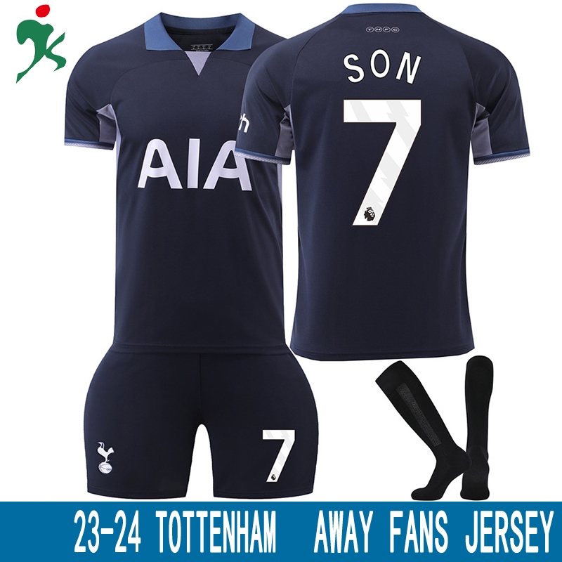 เสื้อสเวตเชิ้ต JK คุณภาพสูง TOTTENHAM AWAY 23 24 SPURS SON #7 แฟนๆ เวอร์ชั่น FOOTBALL jersey SETS S-